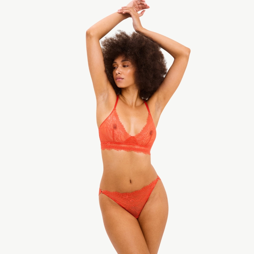 Understatement Lace Triangle Scoop Bralette